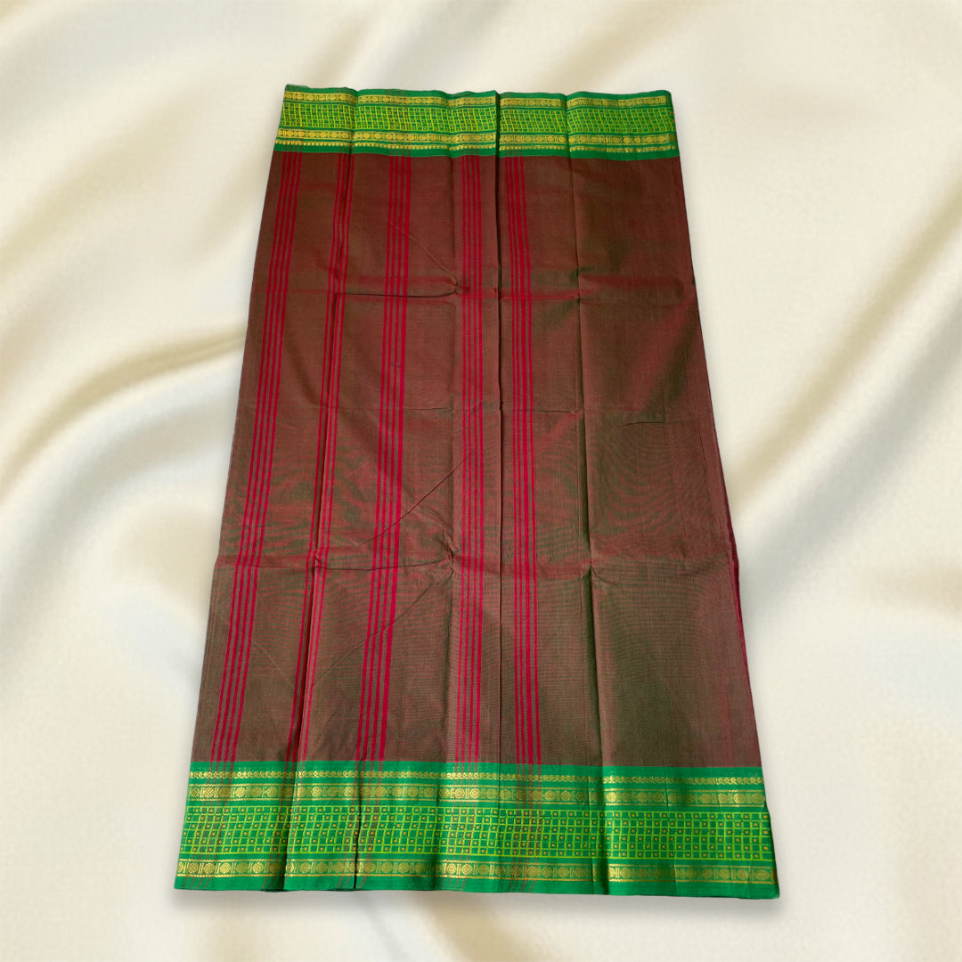 Brown Kanchi Cotton Saree