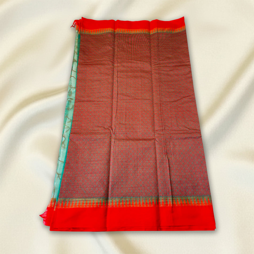 Teal Premium Silk Cotton Saree
