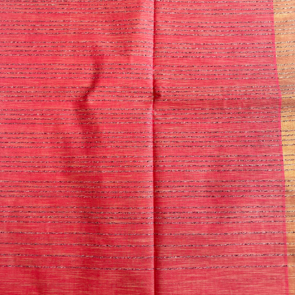 Pink Basic Cotton Saree
