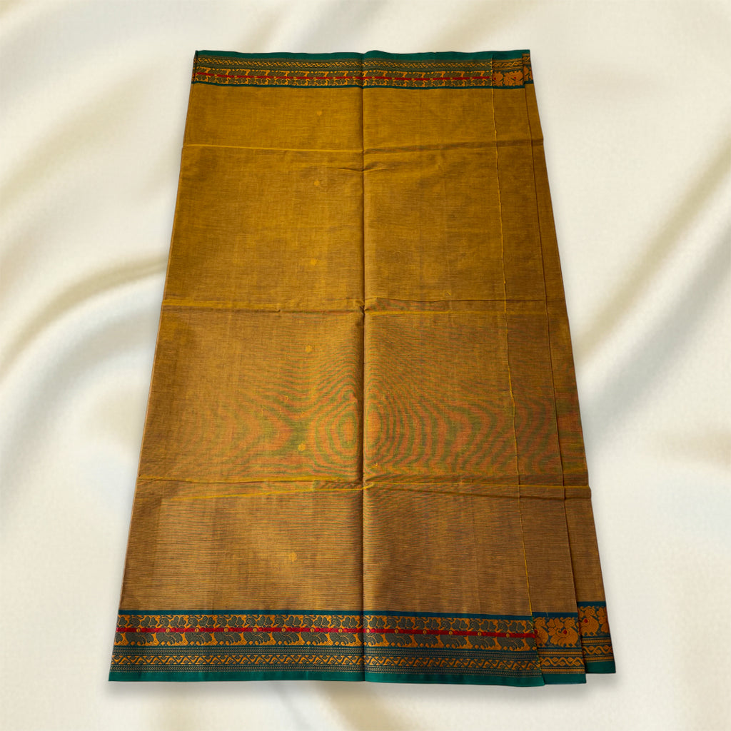 Mustard Kanchi Cotton Saree