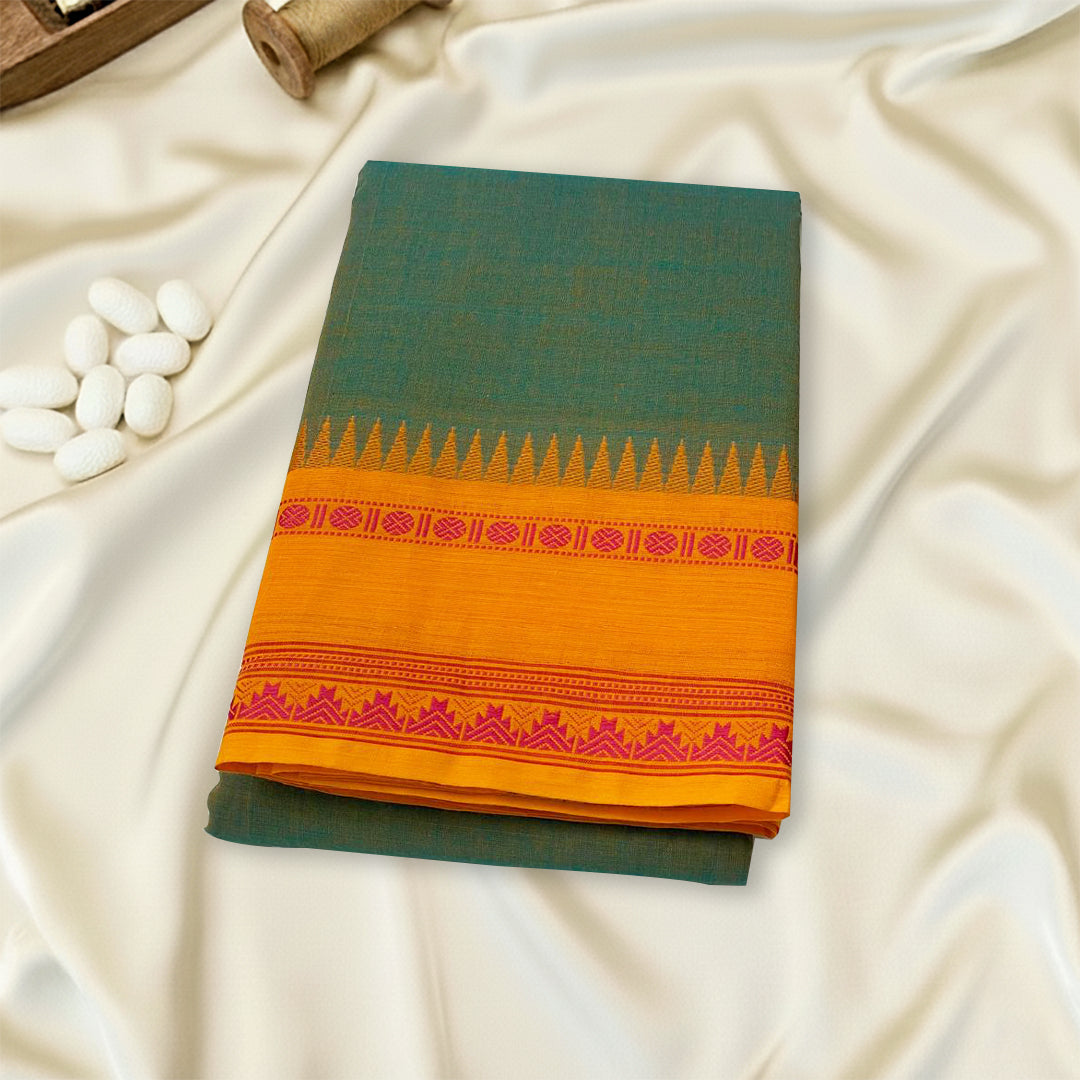 Teal Green Kanchi Cotton Saree
