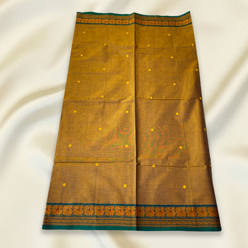 Mustard Kanchi Cotton Saree