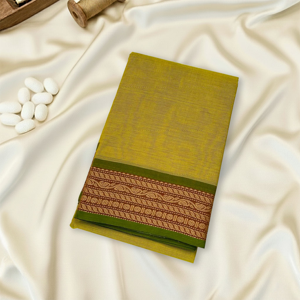 Olive Green Kanchi Cotton Saree