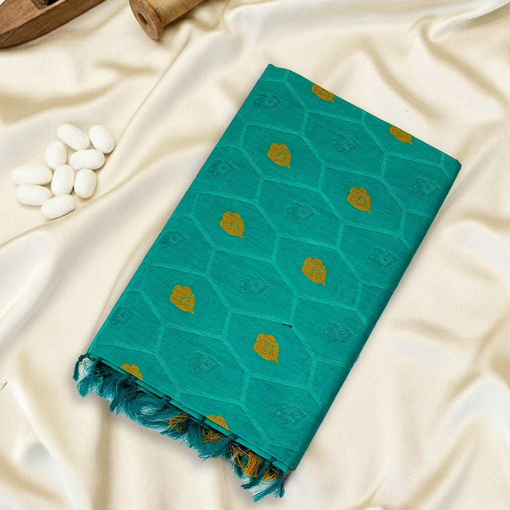 Brown-Orange Premium Silk Cotton Saree