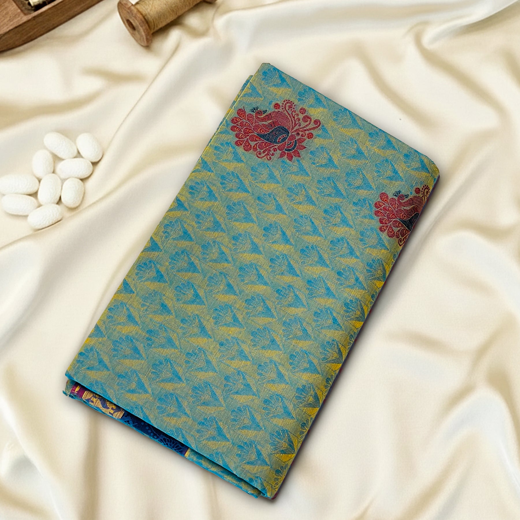 Sky Blue Premium Silk Cotton Saree