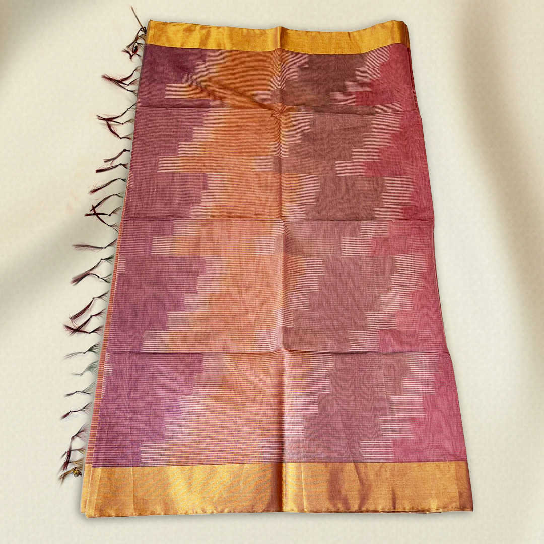 Pink Pochampally  Ikat Saree