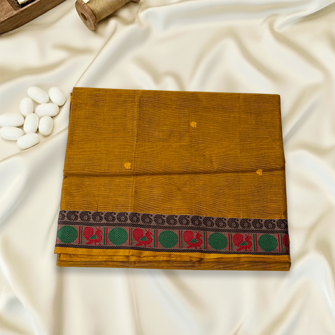 Deep Mustard Kanchi Cotton Saree