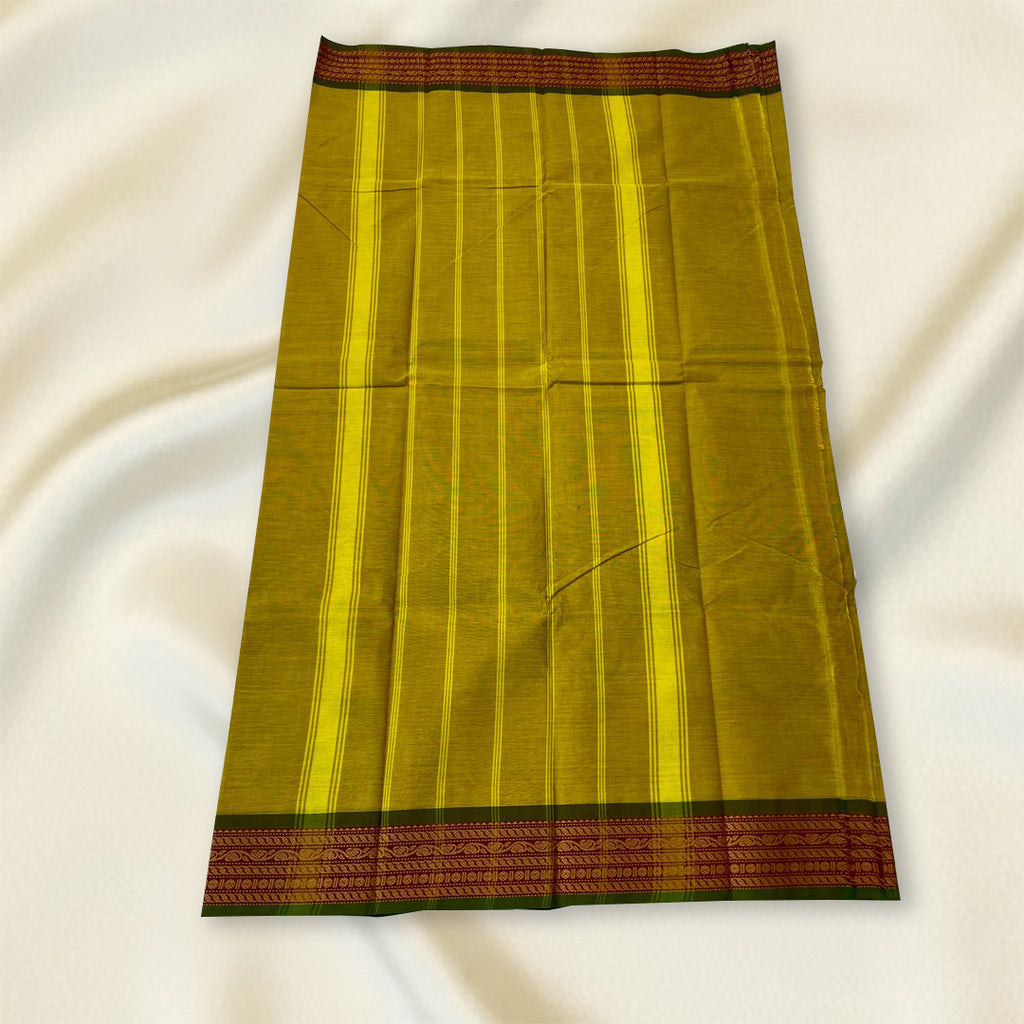 Olive Green Kanchi Cotton Saree