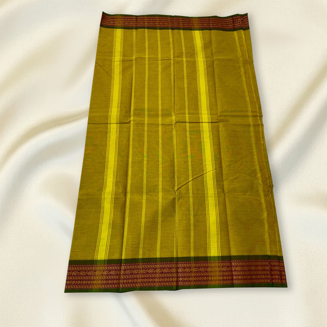 Olive Green Kanchi Cotton Saree