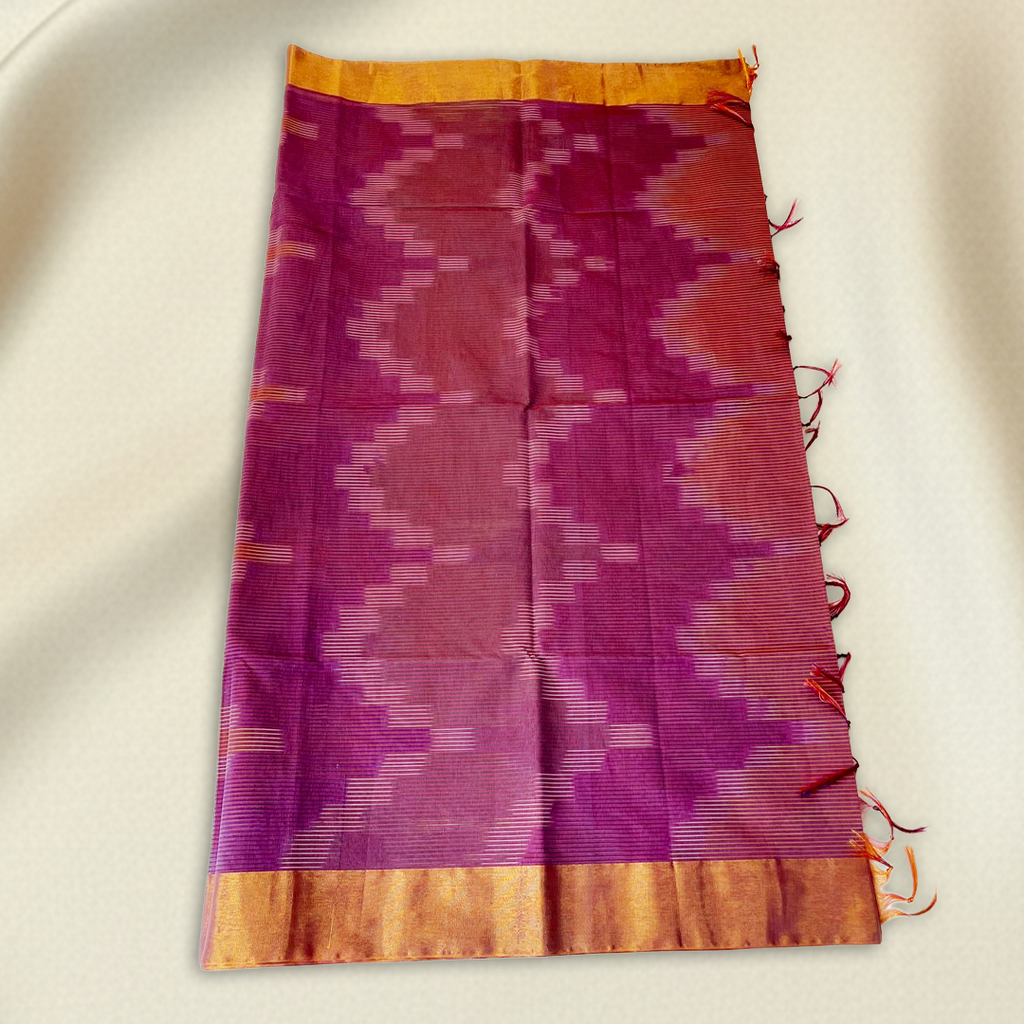 Purple Pochampally Ikat Saree