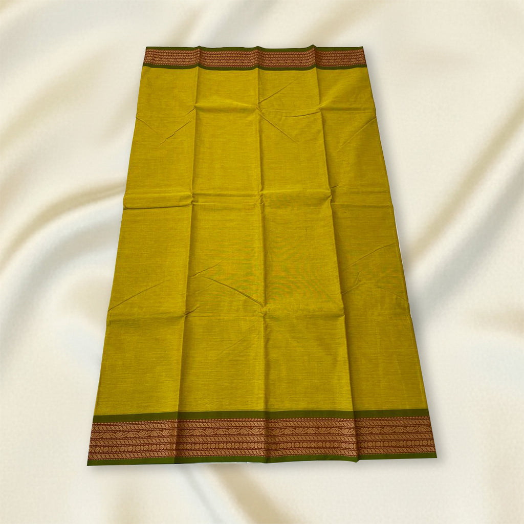 Olive Green Kanchi Cotton Saree
