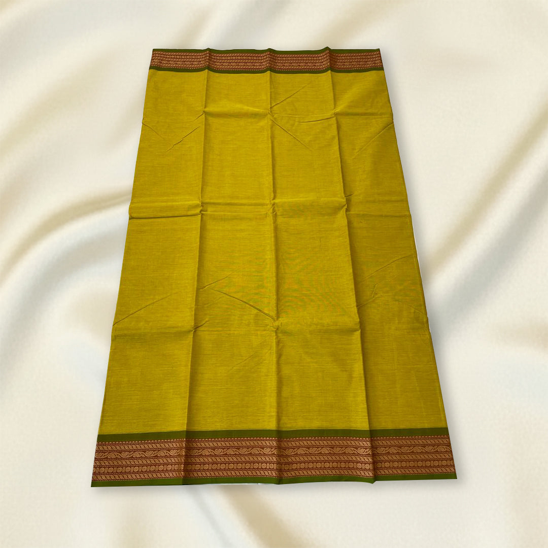 Olive Green Kanchi Cotton Saree