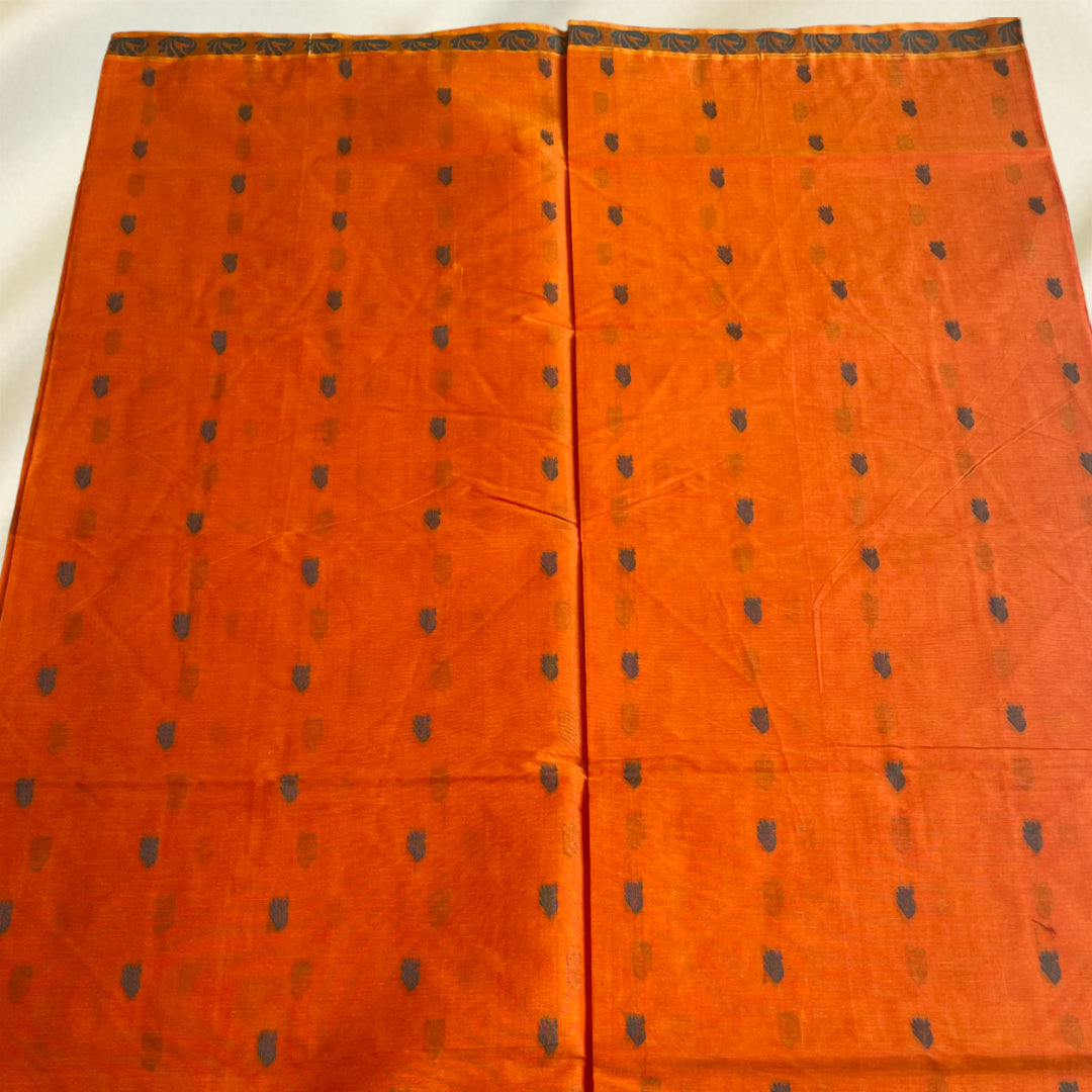 Rich Orange Premium Pure Cotton Saree
