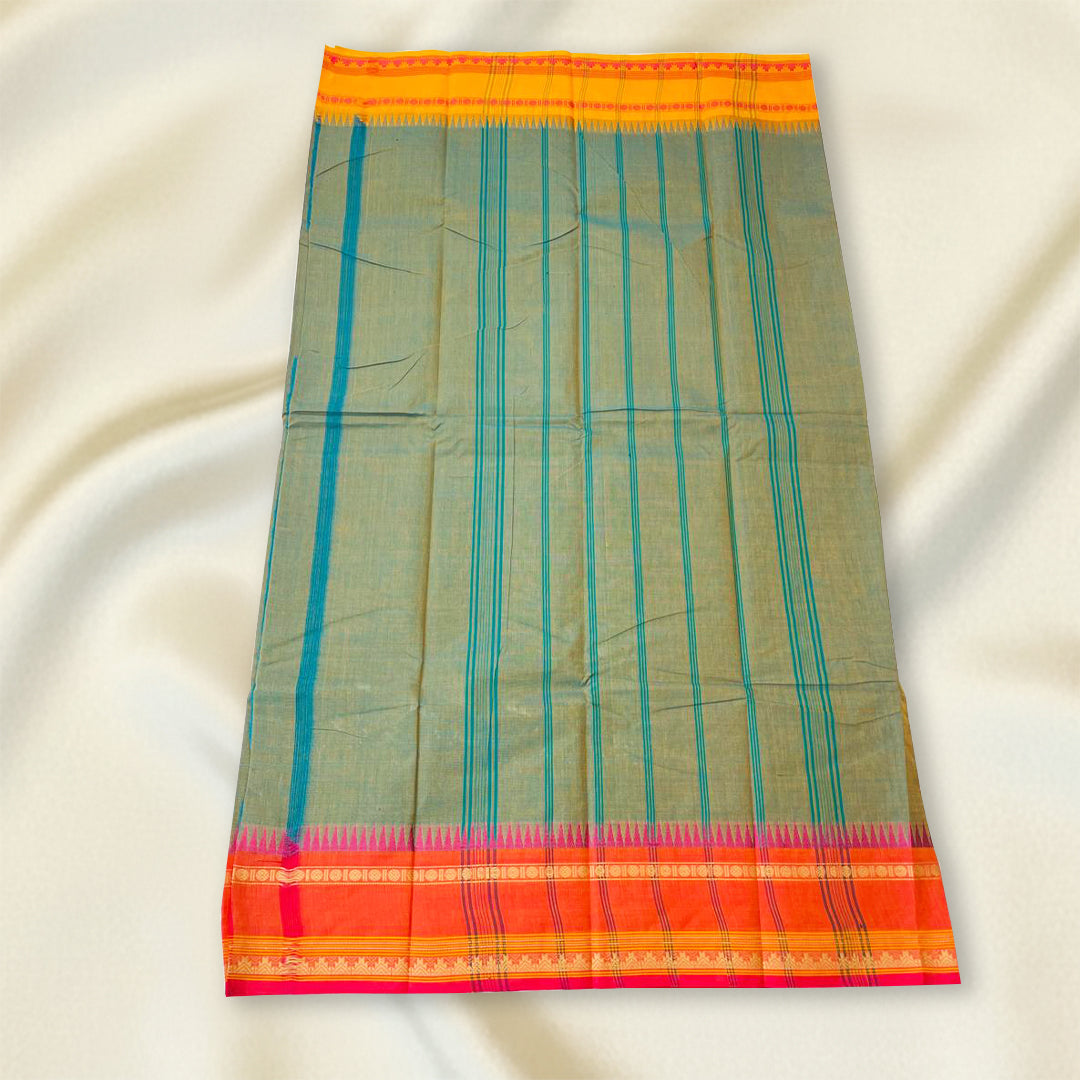 Teal Green Kanchi Cotton Saree
