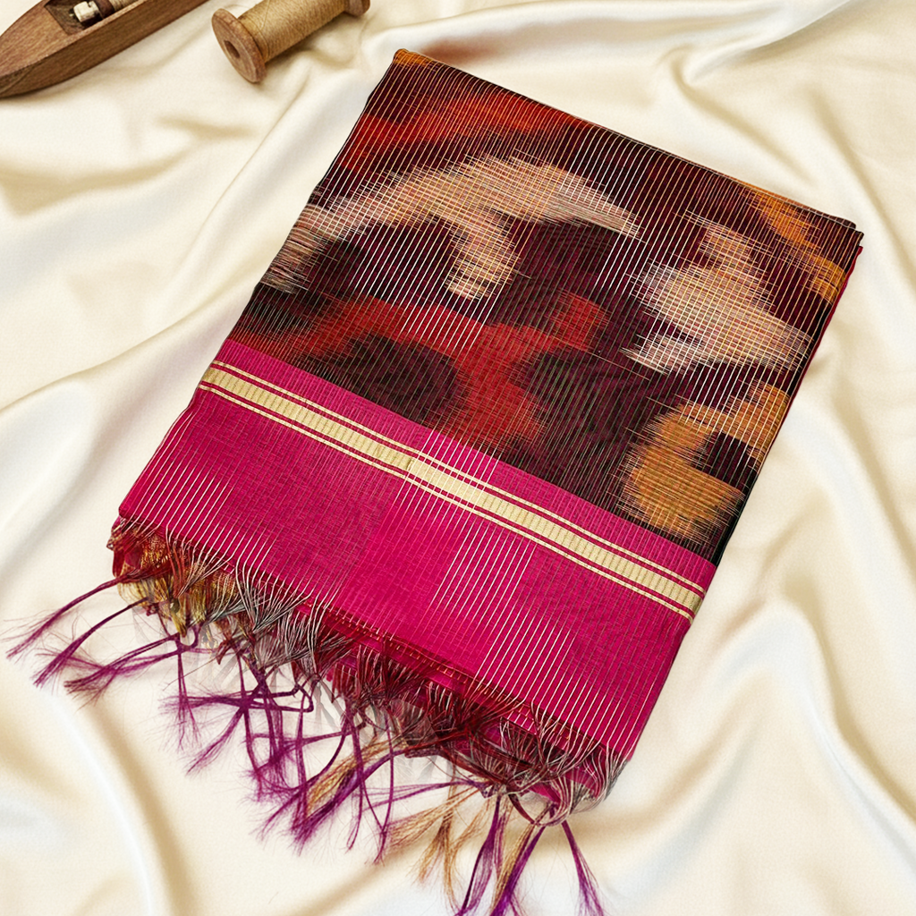 Vibrant Pink Pochampally  Ikat Saree