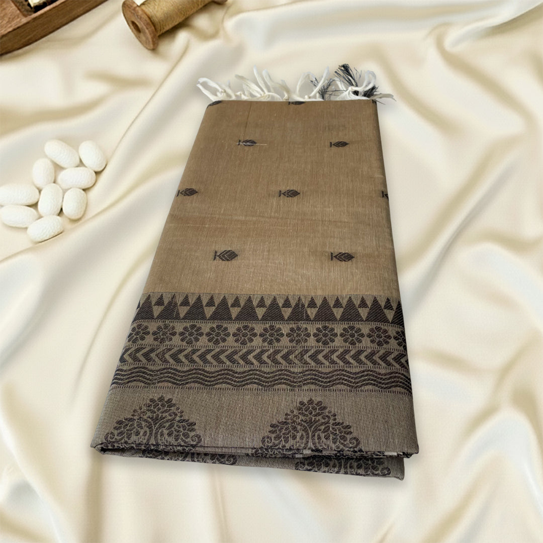 Beige Premium Pure Cotton Saree