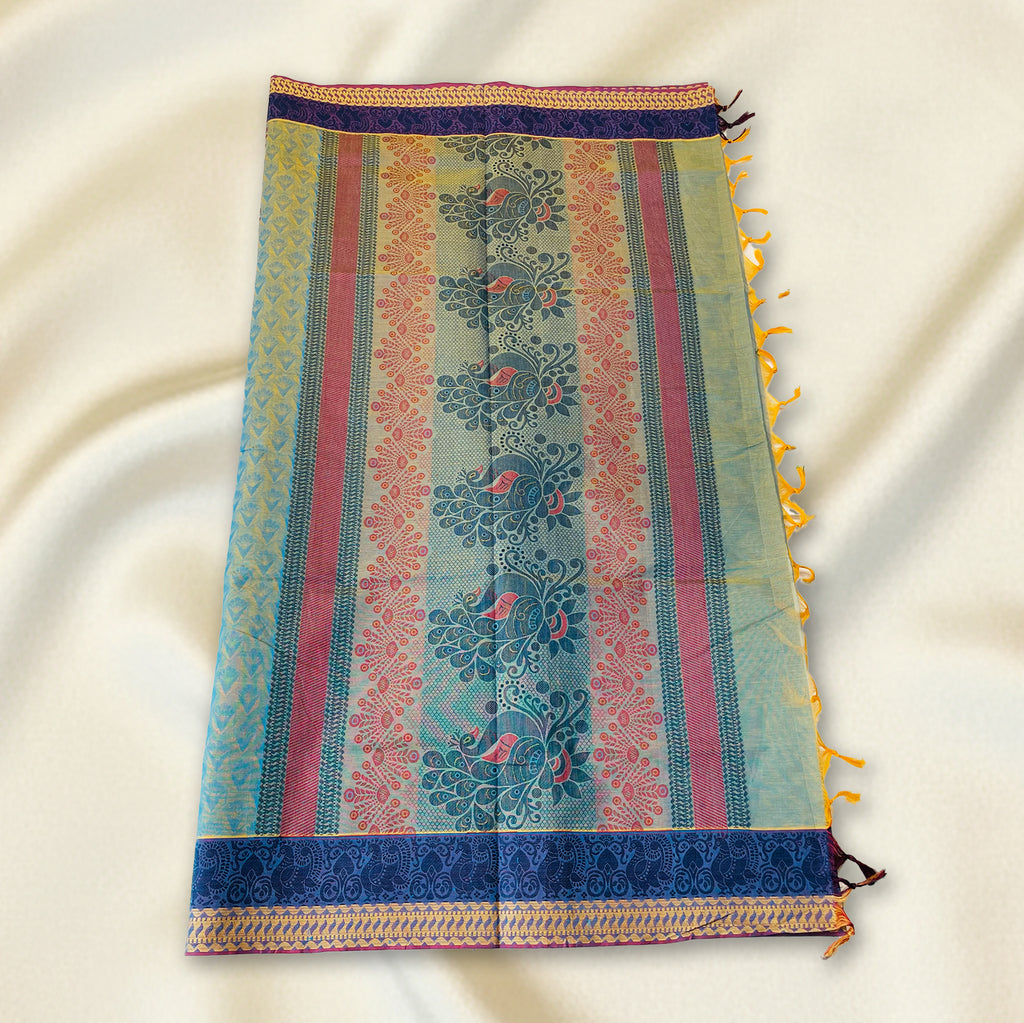 Sky Blue Premium Silk Cotton Saree