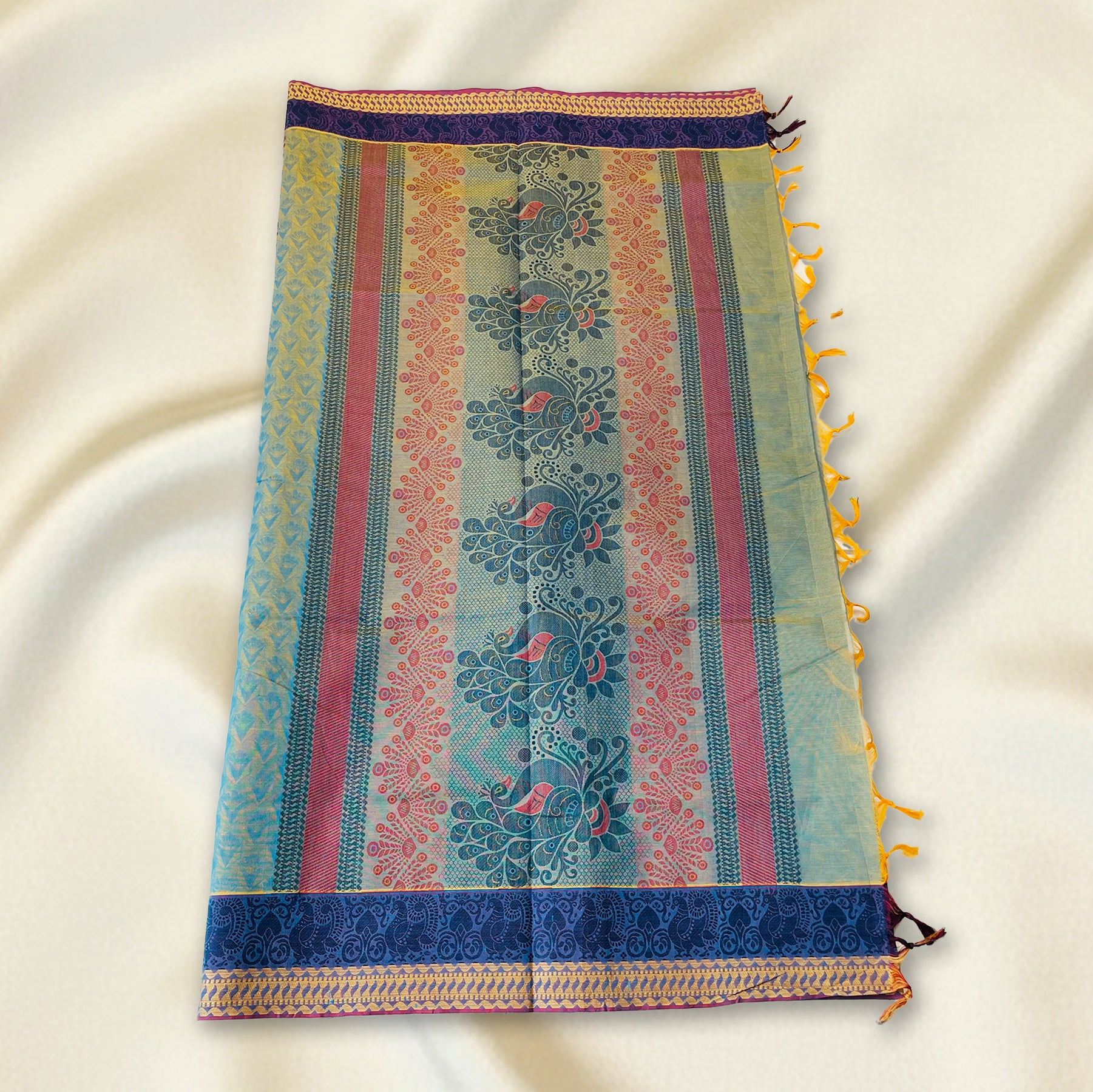 Sky Blue Premium Silk Cotton Saree