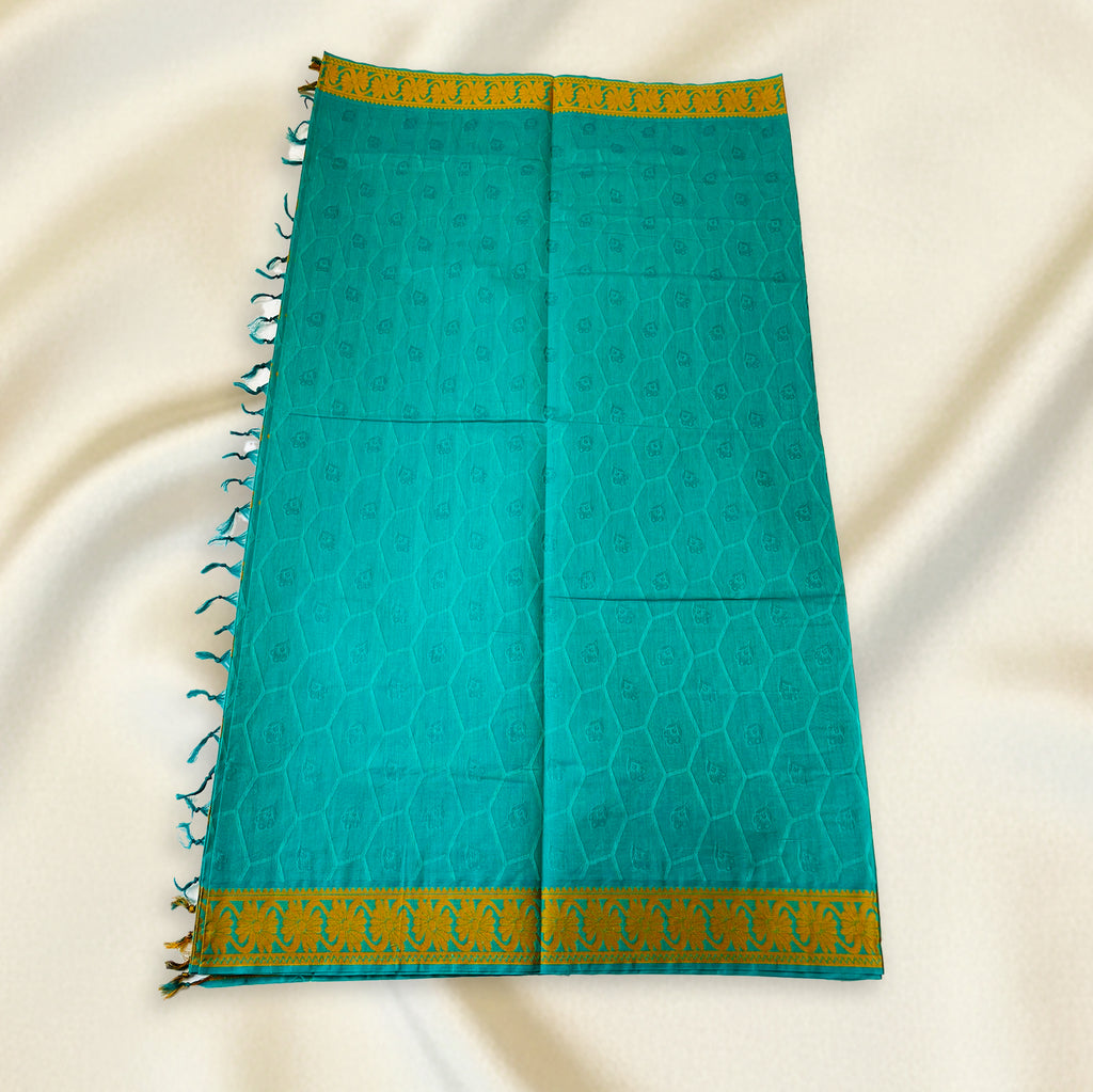 Brown-Orange Premium Silk Cotton Saree