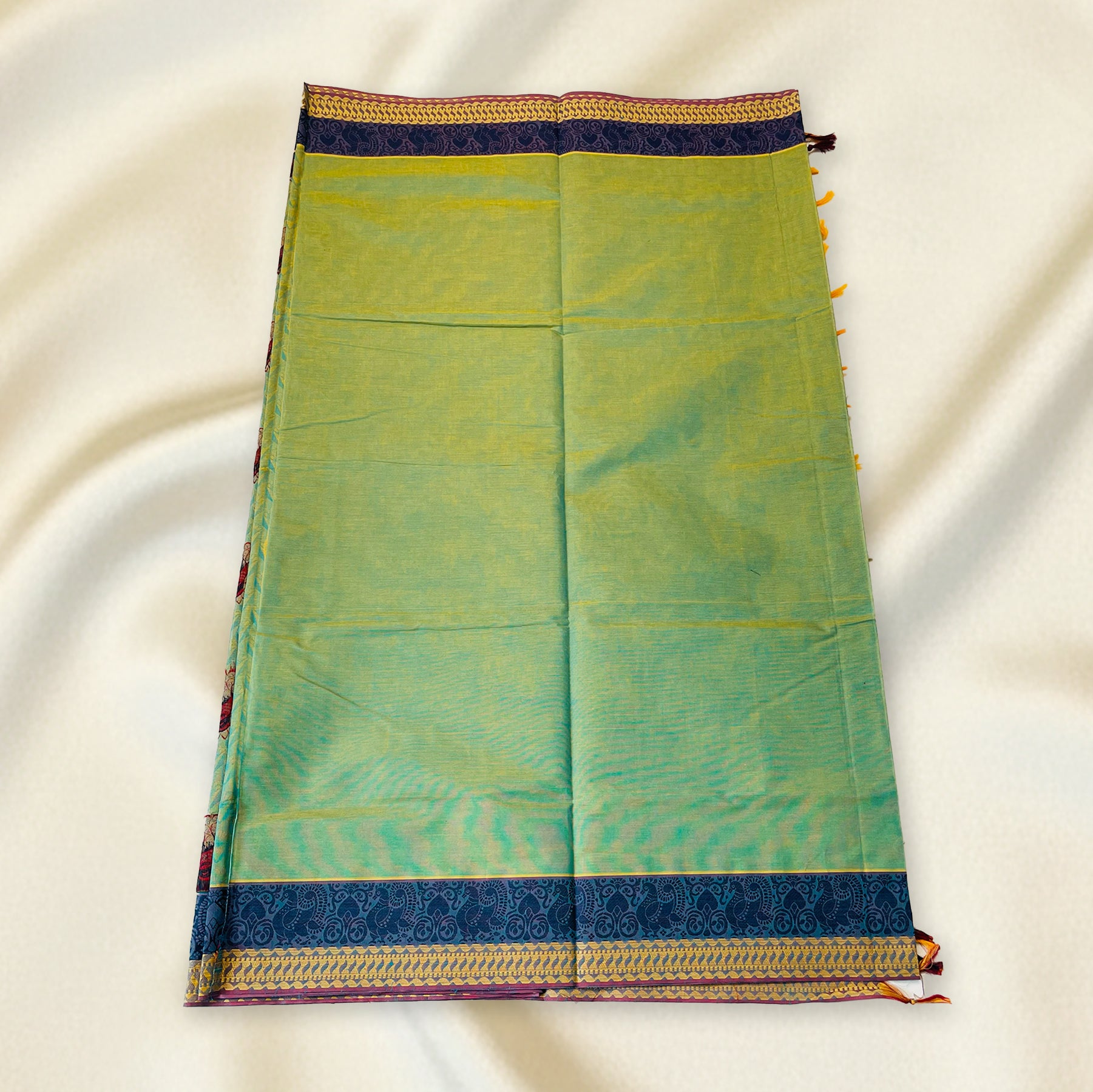 Green-Blue Premium Silk Cotton Saree
