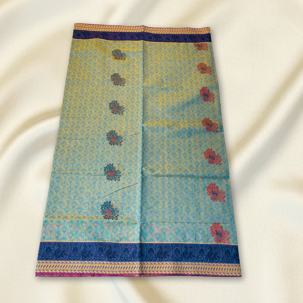 Sky Blue Premium Silk Cotton Saree