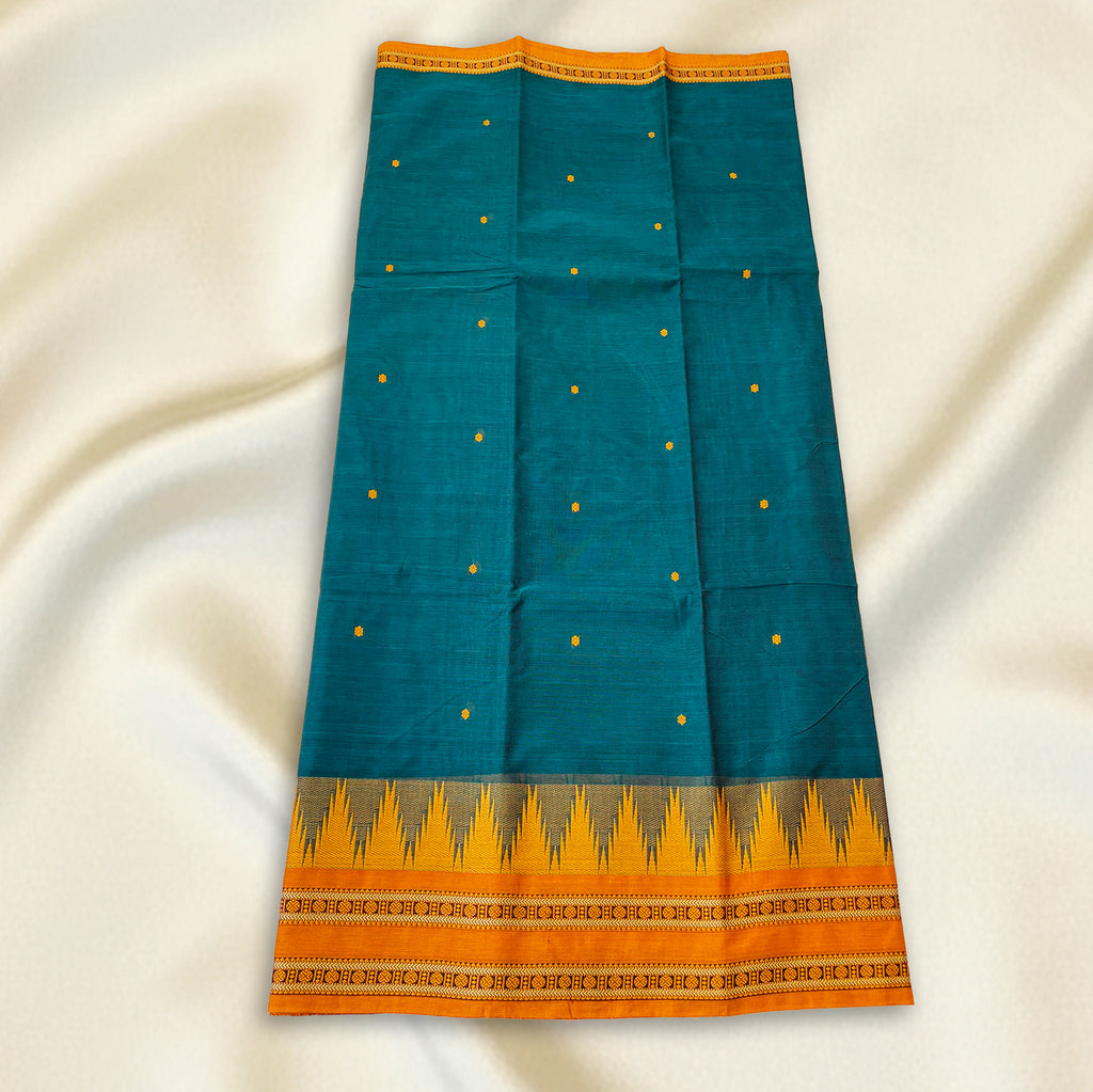 Teal Blue Kanchi Cotton Saree