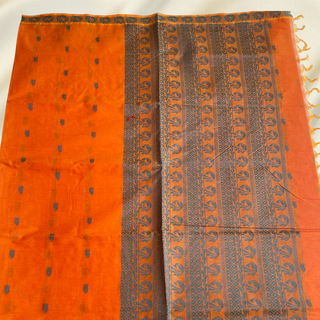 Rich Orange Premium Pure Cotton Saree