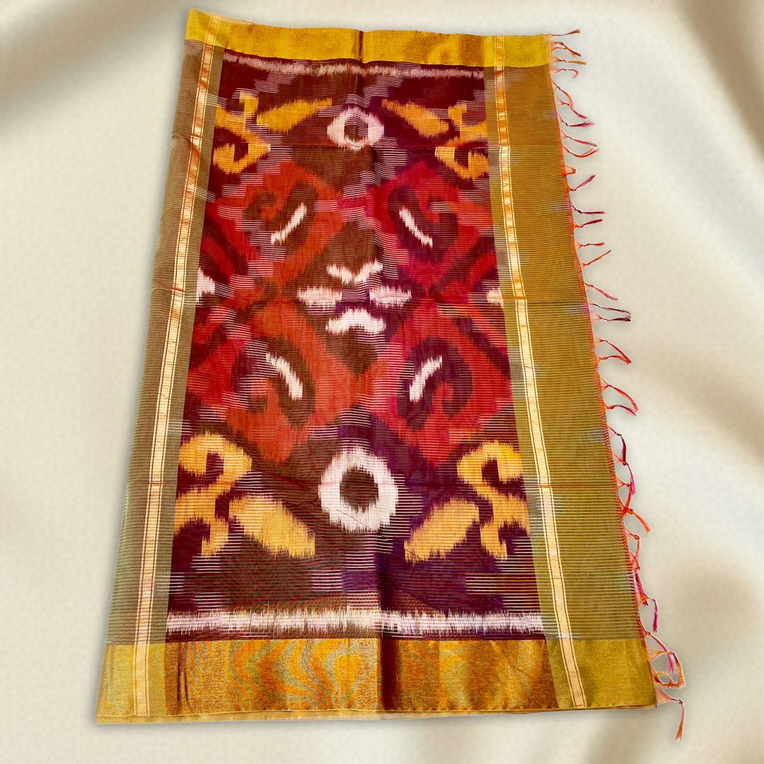 Green Pochampally  Ikat Saree