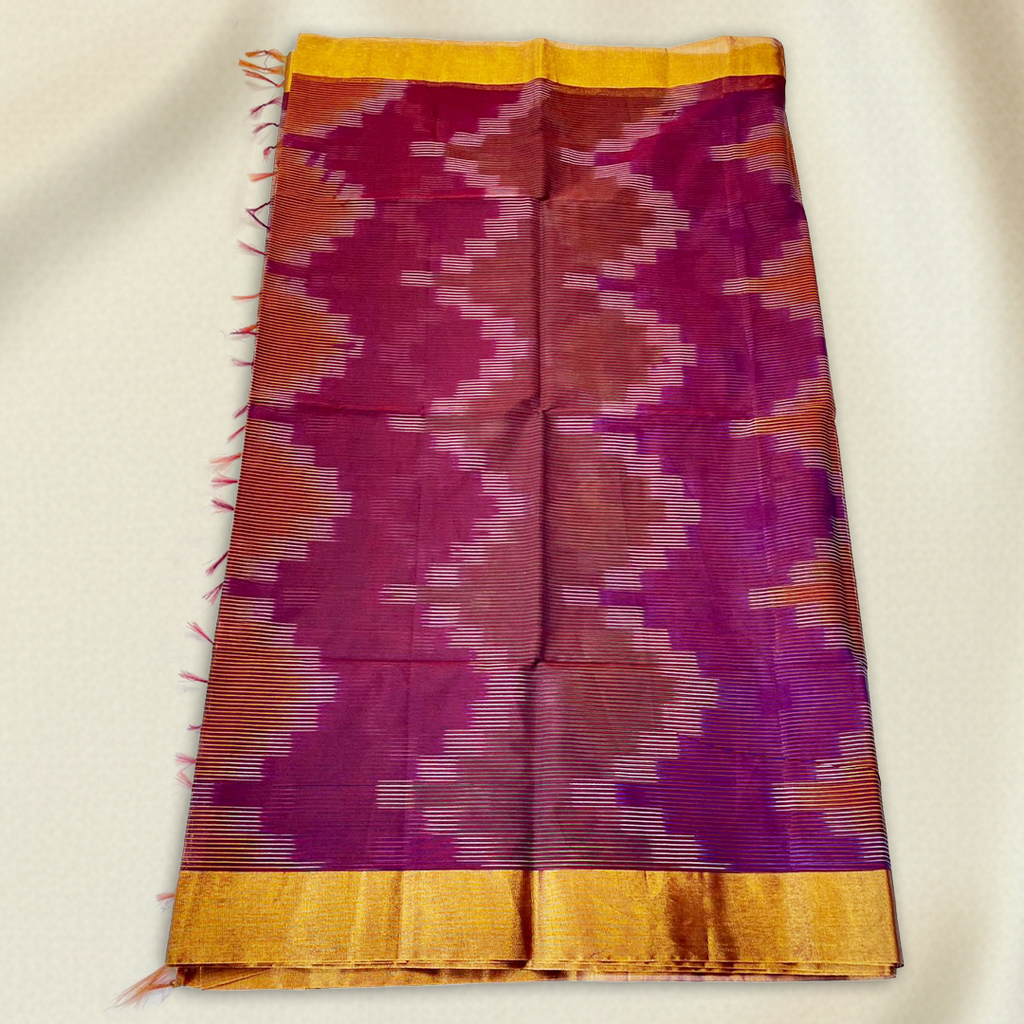 Magenta Pochampally Ikkat Sarees