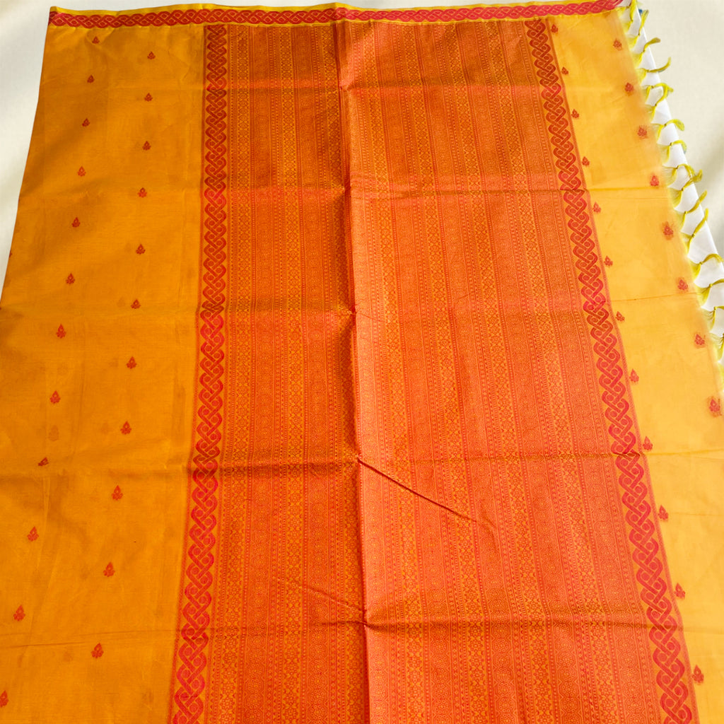 Rich Yellow Premium Pure Cotton Saree
