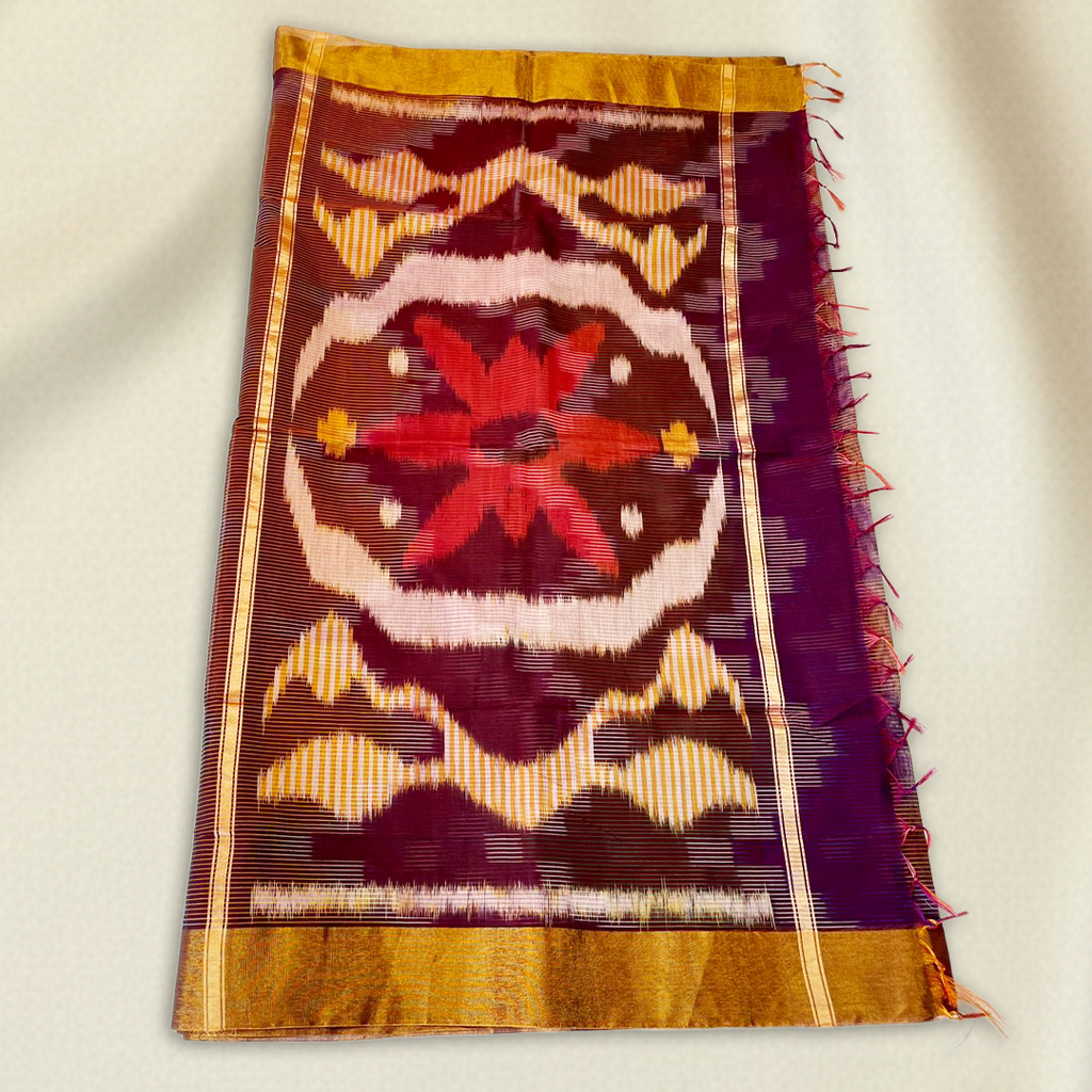 Magenta Pochampally Ikkat Sarees