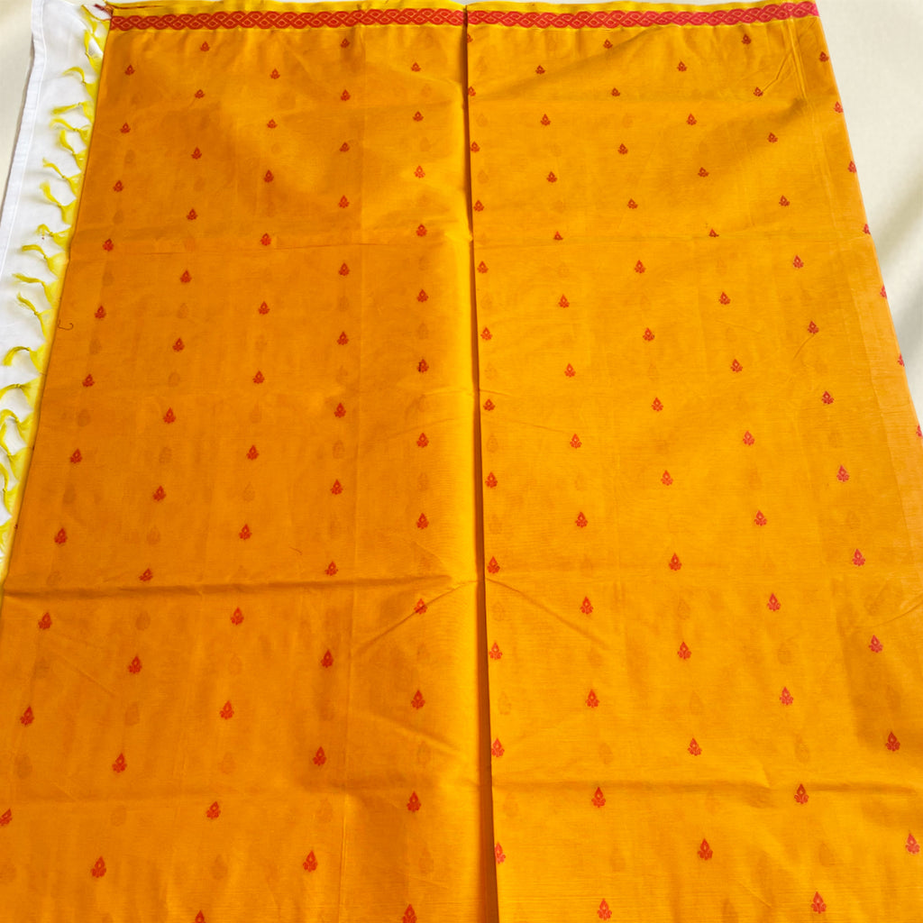 Rich Yellow Premium Pure Cotton Saree