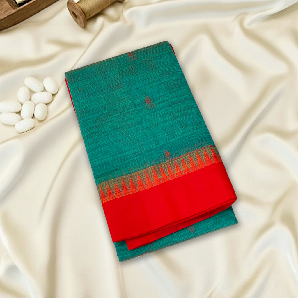 Teal Premium Silk Cotton Saree