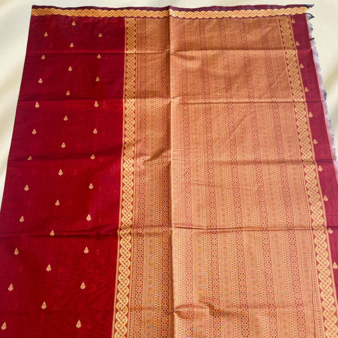 Red Premium Pure Cotton Saree
