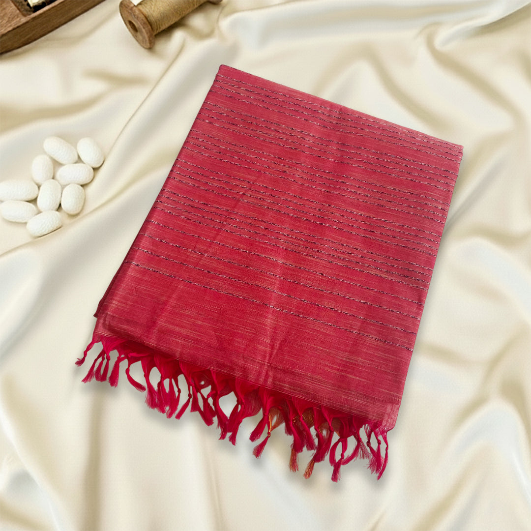 Pink Basic Cotton Saree
