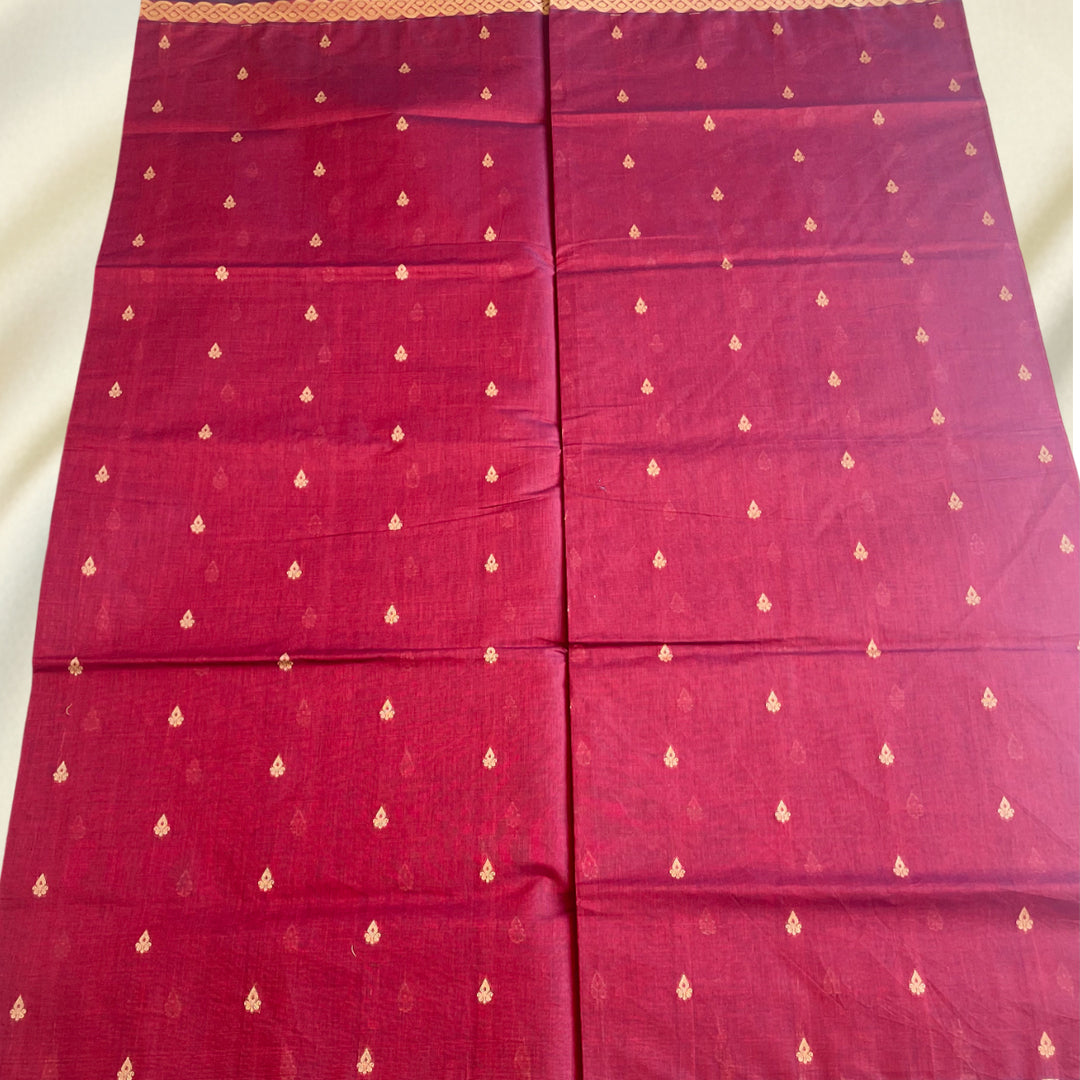 Red Premium Pure Cotton Saree