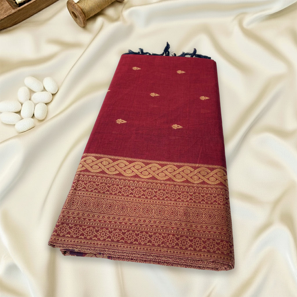 Red Premium Pure Cotton Saree