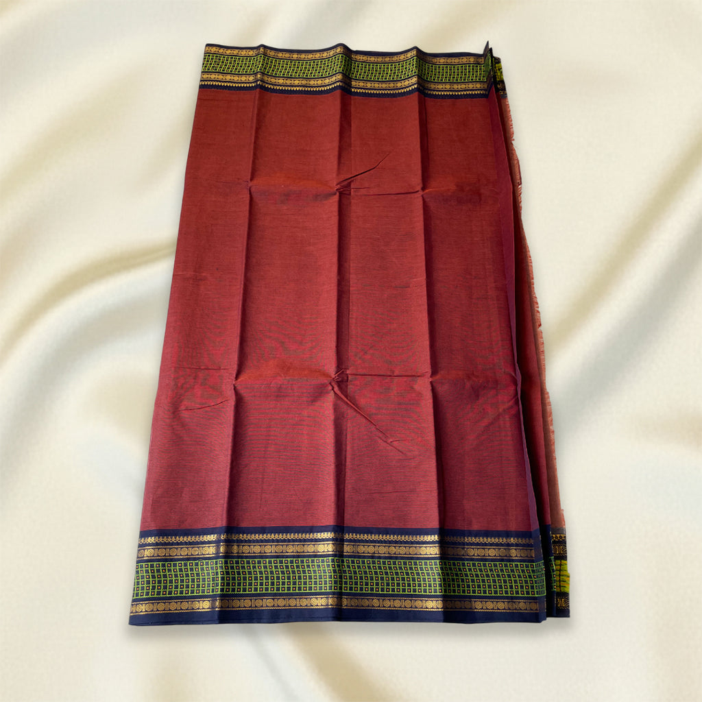 Maroon Kanchi Cotton Saree