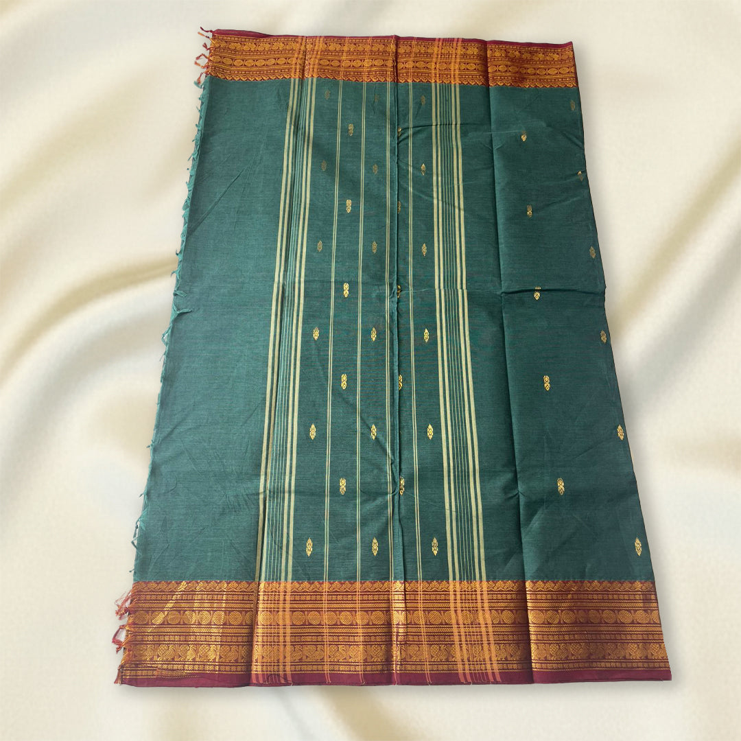 Olive Green - Kanchi Cotton Saree