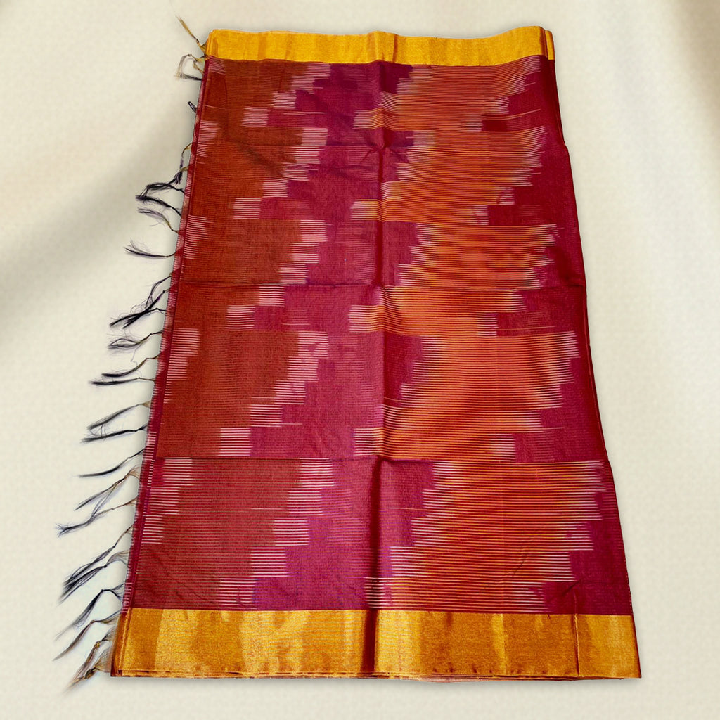 Maroon Pochampally  Ikat Saree