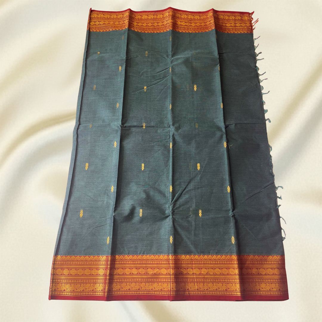 Olive Green - Kanchi Cotton Saree