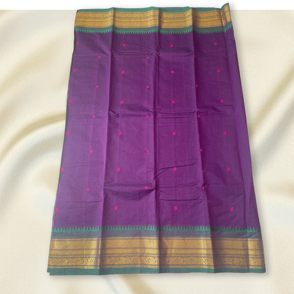 Plum Purple Kanchi Cotton Saree