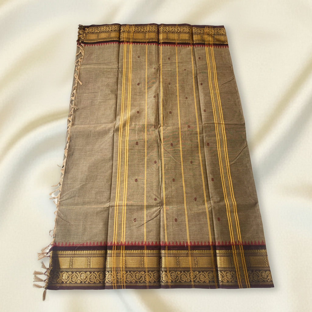Coffee Brown-Kanchi Cotton Saree