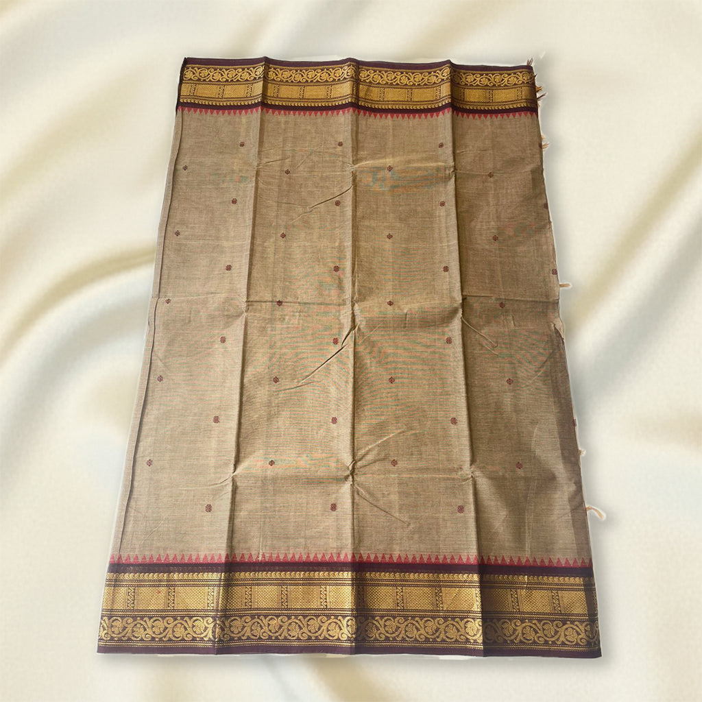 Coffee Brown-Kanchi Cotton Saree