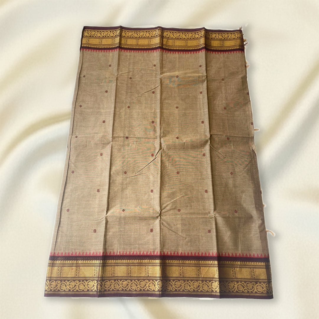 Coffee Brown-Kanchi Cotton Saree
