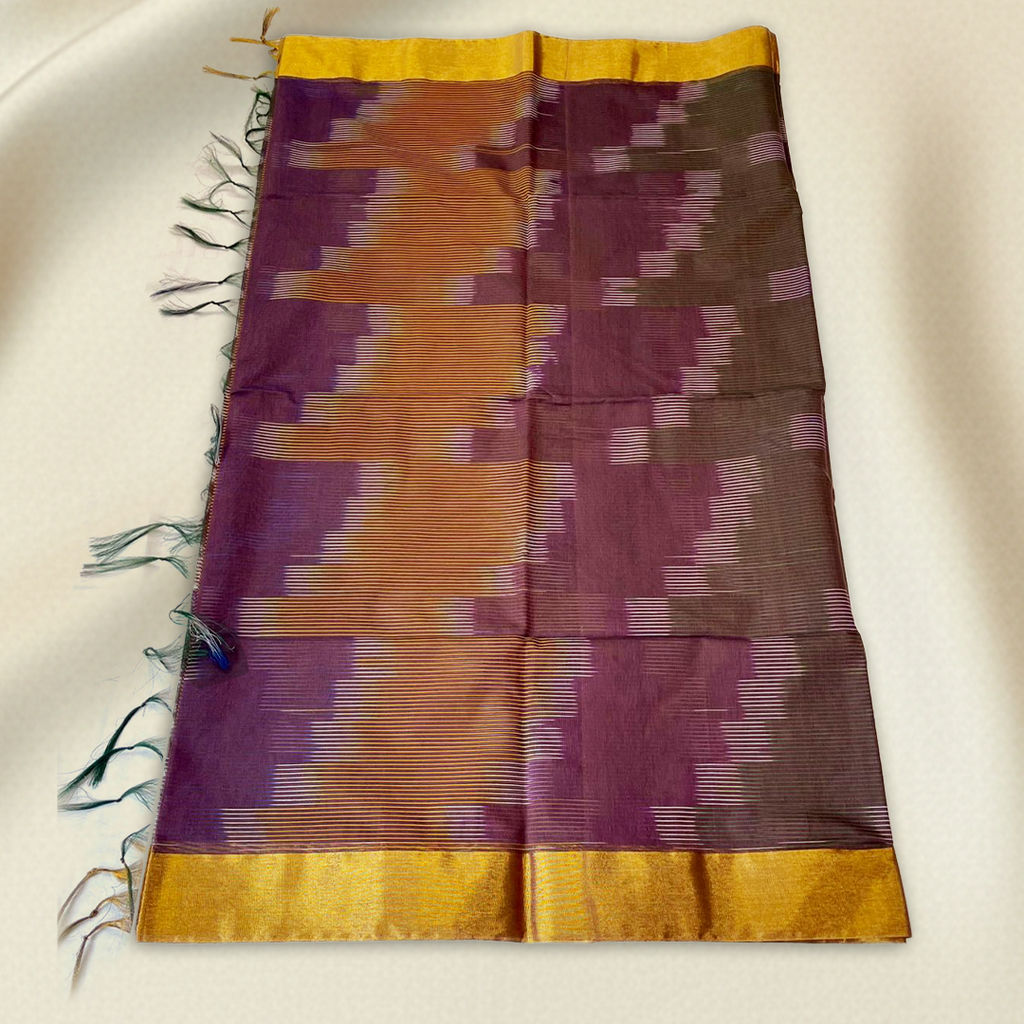 Maroon Pochampally  Ikat Saree