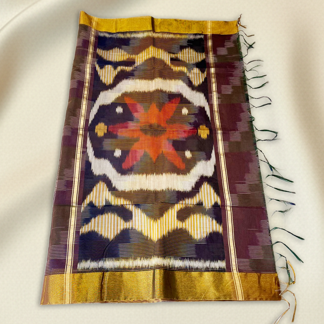 Maroon Pochampally  Ikat Saree