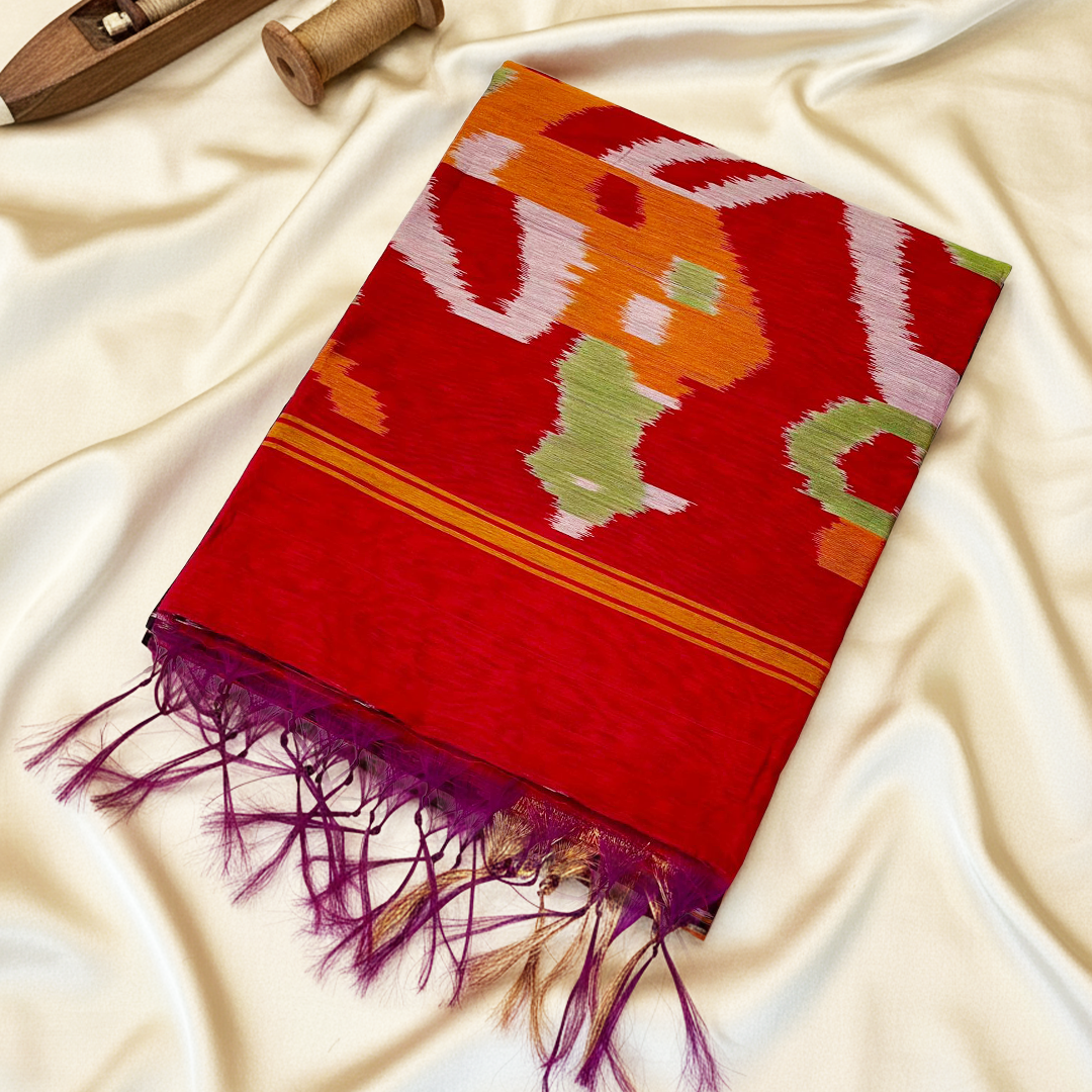 Red Pochampally Handloom Saree