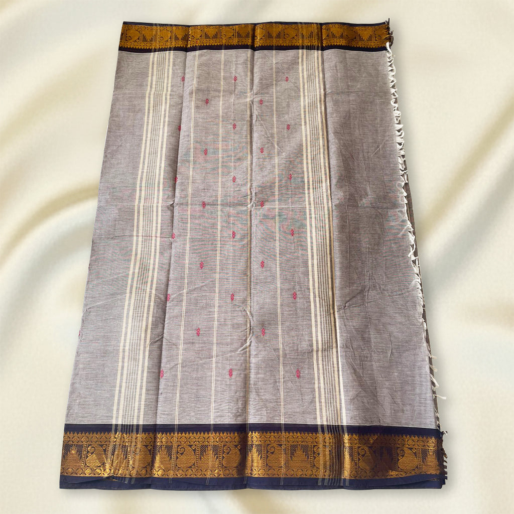 Lavender Grey- Kanchi Cotton Saree
