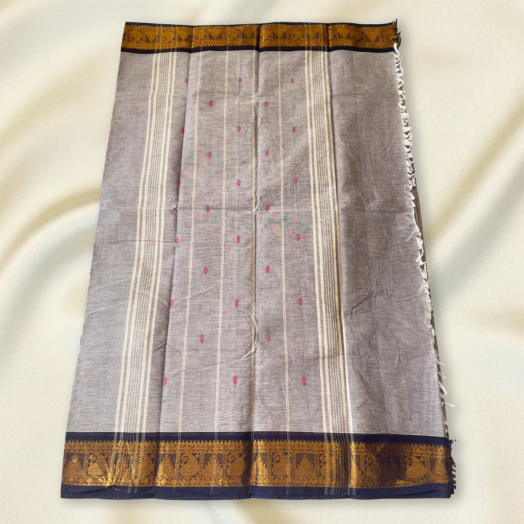 Lavender Grey- Kanchi Cotton Saree